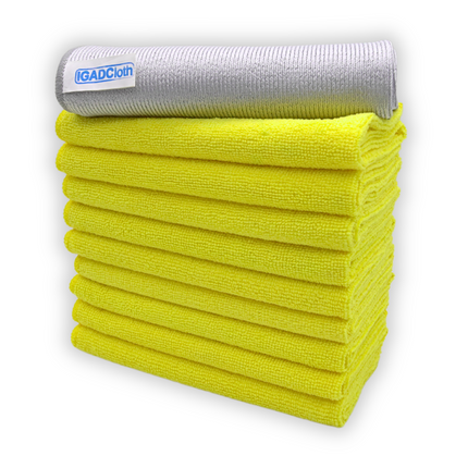 IGADCloth Yellow Microfiber Sets, Cleaning Cloths 40x40cm 250gsm + 1 Free Glass Cloth