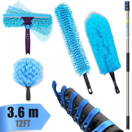 IGAD Pole 3.6m (12ft) Dusting Set: Extension Pole, Squeegee and 3 Dusting Attachments