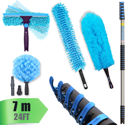 IGAD Pole 7m (24ft) Dusting Set: Extension Pole, Squeegee and 3 Dusting Attachments