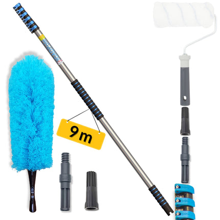 30ft(9m) IGADPole – Extension Pole with Paint roller Aadapter, Free Feather Duster