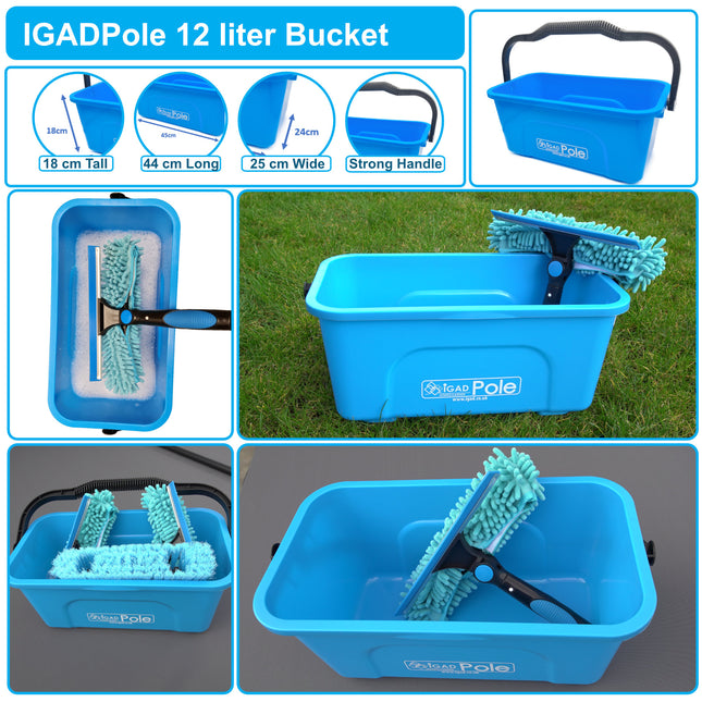 IGAD Pole Window Cleaning Squeegee Bucket 12l