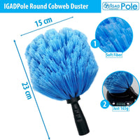 3.6m (12ft)Telescopic High Reach Extension Pole with Extending Round Cobweb Duster