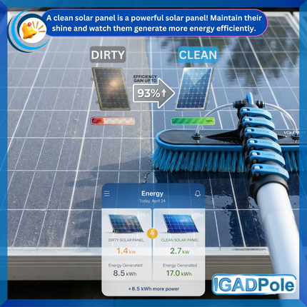 IGADPole 2023 10"(25cm) Water Fed Brush Head replacement, fed Tee and angle connector