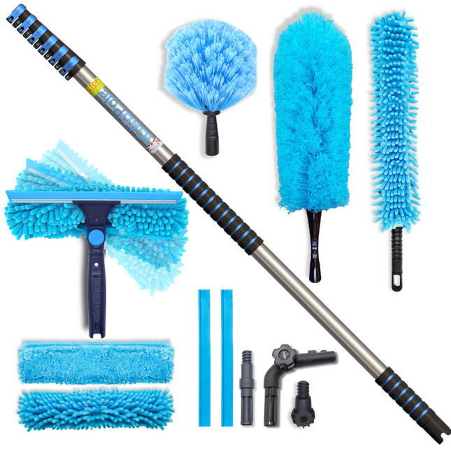 IGAD Pole Cleaning Kit with 7m (24ft) Extension Pole, Squeegee and 3 Dusting Attachments
