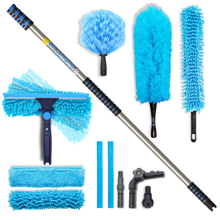 IGAD Pole Cleaning Kit with 5m (17ft) Extension Pole, Squeegee and 3 Dusting Attachments