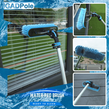 3.6m (12ft) Washing Kit: Water-fed Brush, Cobweb Duster, 25cm Squeegee and Soap Dispenser