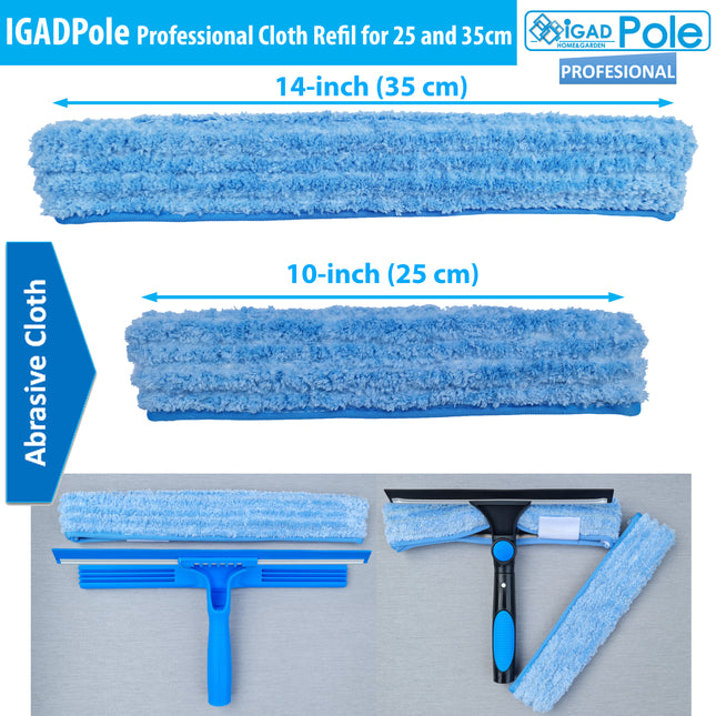 IGADPole Microfiber cloth refill for 10"(25cm) or 14"(35cm) Squeegees